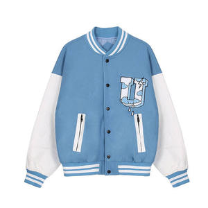 Hot Selling Men's <b>Thin</b> Stand Collar Varsity <b>Jacket</b> with Front Logo <b>Waterproof</b> Casual Outdoor Winter Wear - Product Image 1