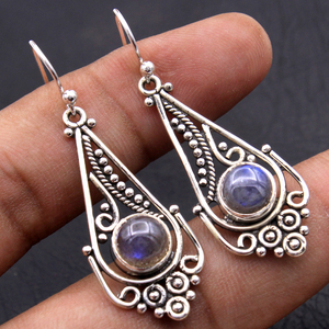 Sólido 925 plata esterlina piedra lunar labradorita turquesa mujeres piedras preciosas hechas a mano diseñador joyería al por mayor - Product Image 5