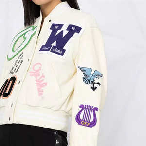 2025 Custom New Men Leather Sleeves Embroidered Chenille Patches Varsity Jacket Letterman Baseball College Jacket - Product Image 2