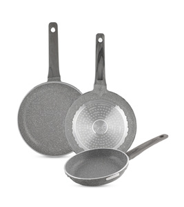 Ensemble de poêles 3 pièces Fond à induction Revêtement en granit - Product Image 1