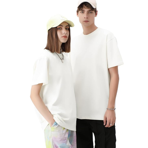 T-shirt Homme Personnalisable Uni 100% Coton Haute Qualité Coupe Oversize Épais Respirant Anti-boulochage Manches Courtes Style Hip Hop - Product Image 3