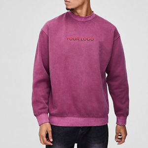 Top qualité respirant goutte épaule grande taille lavé à l'acide personnalisé numérique imprimé Logo Vintage pull à capuche et sweat-shirts - Product Image 1