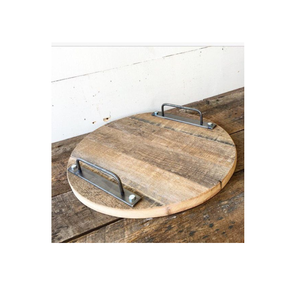 Plateau en bois avec poignée en métal qualité durable pour cuisine et plateau de service de table artisanat naturel de bonne qualité - Product Image 6