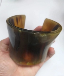 Puños de cuerno Ankole, brazaletes de cuerno de búfalo Natural, pulseras de cuerno pulido ancho para mujer, joyería Bohemia, accesorios de moda - Product Image 3