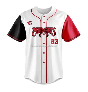 Camisetas de béisbol personalizadas con nombre de jugador para hombre, camisetas blancas con camiseta negra y roja de softbol, camisetas de béisbol con cuello en V y impresión personalizada