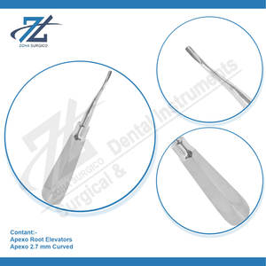 Elevador de raíz Dental 2,7mm curvo alemán de alta calidad de acero inoxidable elevador de extracción Dental fabricante de dientes Pakistán - Product Image 4