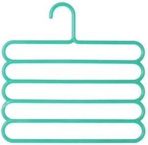 <strong>5</strong> in 1 Multipurpose Plastic Clothes Hanger 5pcs, Wardrobe Storage Organizer Rack Assorted <strong>5</strong> Layer - Product Image 4