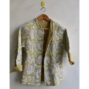 Chaqueta Acolchada Reversible de Algodón Puro con Logotipo Personalizado para Mujer, Blazer Floral, Chaqueta Bomber de Primavera/Invierno, Estilo Varsity, Formal, Boho, Tallas XXL y XL - Product Image 1