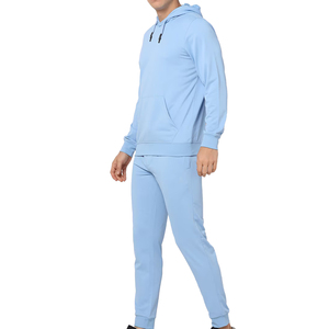 Custom Men's 100% Cotton Jogging Sweat Suit Pullover Hoodie and <b>Sweatpants</b> <b>Set</b> with Solid Pattern Tracksuits for Winter - Product Image 4