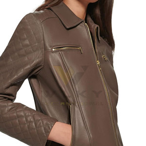 Blouson en cuir pour femme, faible MOQ, nouvelle arrivée, blouson en cuir pour femme, léger, blouson en cuir pour femme - Product Image 5