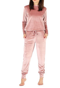 Custom Women's <b>Pyjamas</b> Set Night Suit Lingerie Sleepwear Casual Fall Winter Thermal 100% Silk Velour <b>Couples</b> 2026 - Product Image 2