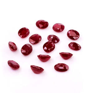 Rubis ovales naturels africains non traités, calibrés, 5x7mm, 6x8mm, pierres précieuses rouges, taille brillant émeraude, facettées, 8mm, traitées thermiquement, en vrac - Product Image 1