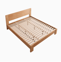 Mobilier de chambre à coucher design moderne Lit king/queen size avec tête de lit en MDF Cadre de lit en bois massif