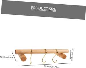 1 Set Porte-serviettes en bois massif Porte-serviettes suspendu Bar Porte-serviettes de cuisine Porte-clés Crochets - Product Image 6