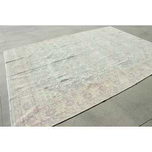 Alfombra Vintage de 8,1x11,4 pies, Alfombra Turca Azul con Diseño Floral de Lana - Product Image 3