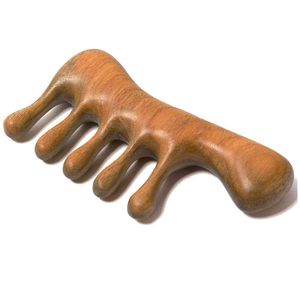 Peine de cuerno de Búfalo con mango de sándalo (redondeado) del fabricante indio - Product Image 4
