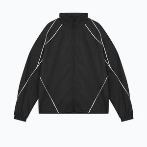 ชุดเสื้อแจ็คเก็ตมีซิปสะท้อนแสงสำหรับผู้ชายเสื้อกันลมลายทางด้านข้างพิมพ์โลโก้ได้ตามต้องการ - Product Image 2