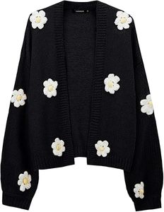 2024 Autumn Winter Women's Long Sleeve Pullover Sweater New European American Cross-Border Design Casual Style Silk Bow <b>Cardigan</b> - Product Image 5