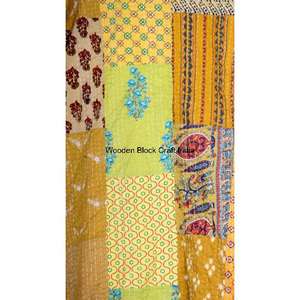 Veste Kantha en coton biologique 100% faite à la main pour femmes, mode vintage de festival, kimono court matelassé, automne hiver, motif ceinture - Product Image 4