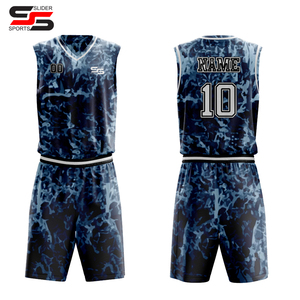 Nouvelle arrivée, uniforme de basket-ball imprimé, dernier design, uniforme de basket-ball personnalisé, uniforme de basket-ball 100% polyester - Product Image 4