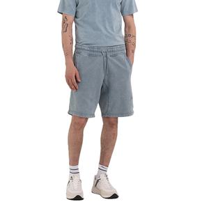 กางเกงขาสั้นซับเหงื่อของผู้ชายผ้าย้อมสีจางแบบวินเทจผ้า100% ความเป็นกรดแห้งเร็วสไตล์สตรีท - Product Image 1