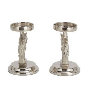 Juego de 2 Pilares de portavelas de aluminio recubierto de plata, soporte de vela elegante superventas, pilar de vela de mesa para fiesta de Navidad - Product Image 6