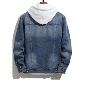 Abrigo vaquero de manga larga de otoño, chaqueta juvenil versátil de Color sólido, chaqueta vaquera para hombre, cárdigan holgado informal de calle alta para hombre - Product Image 2