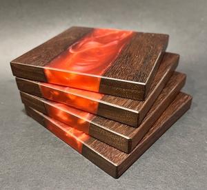 Posavasos de té de madera maciza de alta calidad de fabricante directo, almohadilla aislante de resina, posavasos personalizados para el hogar y la cocina - Product Image 1