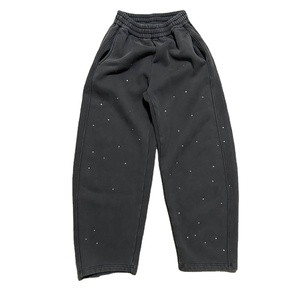 Men Oversized Sweatpants Heavyweight Cotton Rhinestone Streetwear Joggers Custom Logo Baggy Sweat <b>Pants</b> - Product Image 1