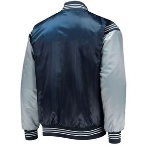 Chaqueta Universitaria Personalizada de Primavera para Equipos, Unisex, de Satén y Spandex/Poliéster, Venta al Por Mayor OEM |   Cierre de cremallera transpirable con logo de béisbol - Product Image 2