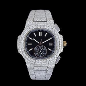 Collection pour hommes de luxe de qualité à l'exportation Montres à quartz cloutées de diamants naturels à la mode entièrement glacées disponibles au meilleur prix - Product Image 2