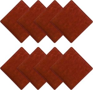 Top-Demanding Set of 4 Soft Genuine Leather <b>Drink</b> <b>Coasters</b> Handmade around Various Cups Real Leather - Product Image 6