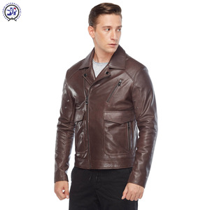 Chaqueta de piel de oveja de invierno para hombre de último diseño 2024, alta calidad, personalizada, ligera, cálida, cuello levantado, bolsillos delanteros, tela fina, OEM ODM - Product Image 3