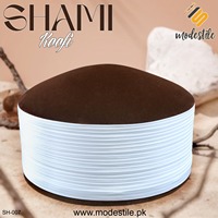 Gorra Shaami islámica al por mayor SH-007 logotipo personalizado musulmán Kufi, Imamah Koofi, sombrero de imán turco, turbante de oración para hombre Namza Topi
