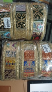 ขอบลูกไม้กระจกชิชาแบบพรีเมี่ยมที่กำหนดเองสำหรับ lehenga & dupatta ขอบกระจกลูกไม้แบบดั้งเดิมสำหรับการตัดเย็บและตกแต่ง - Product Image 4