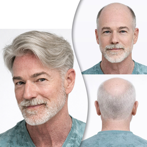Prothèse capillaire pour hommes en dentelle de qualité supérieure avec base en PU ultra-fine, système de remplacement capillaire Remy à boucles en V, ligne de <span class=keywords><strong>cheveux</strong></span> naturelle - Product Image 3