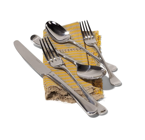 Juego de cubiertos de acero con espejo de vajilla de cocina de Venta caliente con mango de hoja para boda Hotel Cubiertos Juego de cubiertos de oro - Product Image 5