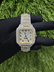 Reloj de Acero Inoxidable con Incrustaciones de Diamantes Moissanite de Claridad VVS de Lujo de Edición Limitada, Totalmente Cubierto de Piedras Brillantes para Él, Nuevos Lanzamientos - Product Image 3