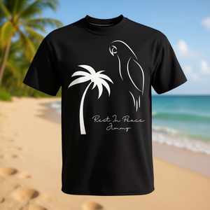 Camiseta Rest In Peace Parrot Palm Tree, recuerdo para los amantes de la música - Product Image 3