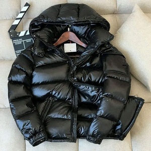 Veste matelassée légère d'hiver pour homme Shine, design personnalisé, détails sportifs en tricot sur la capuche, fermeture éclair imperméable sur le devant - Product Image 2
