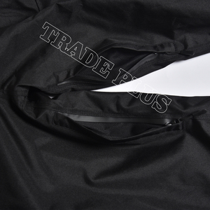 Pantalon cargo unisexe noir, taille à cordon, poignets élastiques, respirant, polyester, style streetwear adulte - Product Image 4