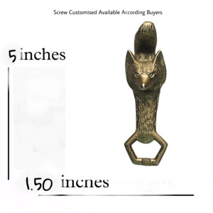 Abrebotellas de cabeza de zorro antiguo de latón de hierro fundido de mano - Product Image 3