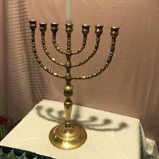 Classic Design Brass Menorah Candle Holder Hanukkah Candle Stand Jewish <b>Lamp</b> Decorative Home Accent - Product Image 4