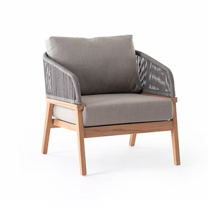 The Venita set is crafted from highquality solid teak and features woven rope detailing and water resistant cushions for <b>outdoor</b> - Product Image 4