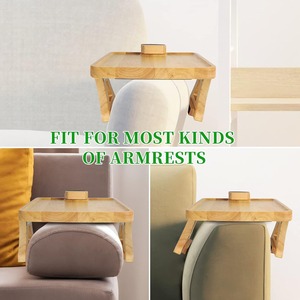 Bandeja de reposabrazos de bambú plegable de alta calidad, mesa con Clip para sofá, bandeja para brazo, mesa para sala de estar, TV, cenas, sofá, reposabrazos hecho - Product Image 4