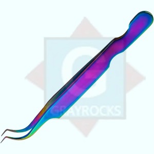 Pince à épiler à extension de cils Lame incurvée en acier inoxydable Outil à cils à pointe pointue - Product Image 3