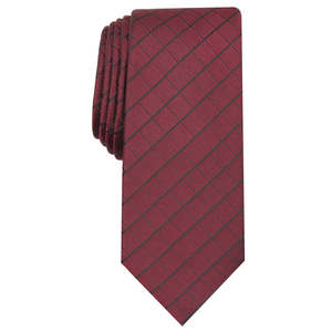 Cravatta a griglia slim fit da uomo Alfani, in seta e lana, con stampa floreale jacquard rosa, stile classico, confezionata in una scatola regalo - Product Image 1
