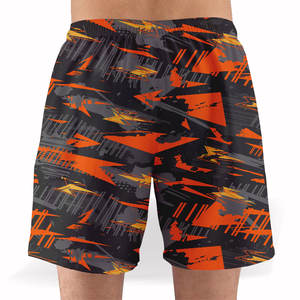 Pantalones cortos de baño tejidos para hombre con estampado básico de verano, pantalones cortos de playa con sublimación de ajuste recortado, dos bolsillos con dobladillo lateral profundo, Bóxer Vintage - Product Image 2