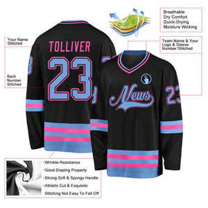 Venta al por mayor de alta calidad por encargo profesional Hockey sobre hielo Jersey uniforme de malla 100% poliéster secado rápido transpirable hombres OEM - Product Image 4