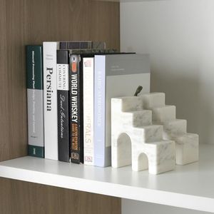 Best Selling Decorative Accent Marble Bookends Enhance <b>Book</b> Arrangements With Stone Elegance - Product Image 1